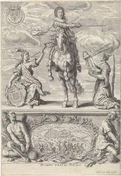 Portret van Gaston Jean-Baptiste van Orléans, te paard