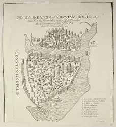 Een kaart van Constantinopel in 1422