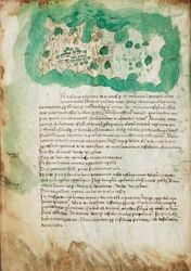 Kaart van Paxos, c.1420 (perkament)