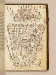 Kaart van Constantinopel, illustratie uit de "Liber Insularum Archipelagi"