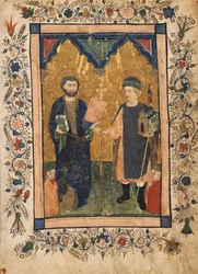 Sint Marcus de Evangelist en Sint Sinibaldus vereerd door leden van een lekenbroederschap