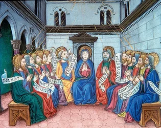 De uitstorting van de Heilige Geest (c.141v). 1476