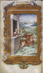 Phaedra kijkt naar Hippolytus Illustratie voor De Heroides van Ovidius