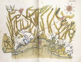 Gekleurde kaart van Venetië en zijn regio, ca. 1610