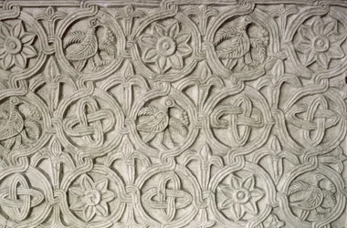 Detail van een gesneden scherm, 9e-10e eeuw