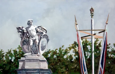 Kijkend..., nabij Buckingham Palace