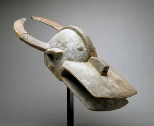 Helmmasker van een boskoe (Vara Society), West-Soedan, Sub-Sahara Afrika, eind 19e eeuw