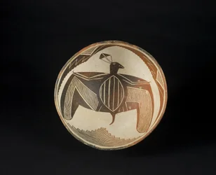 Kom met geschilderde motieven, ca. 1060-1110 (keramiek met pigment)