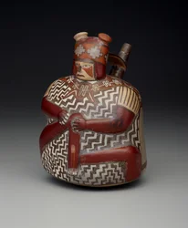 Vaatwerk met een gewonde krijger, Vroege Intermediaire periode, Nazca Fase 7, c.500-600