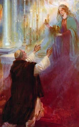 De legende van de Kroningsolie en de Ampulla, De Maagd verschijnt aan Thomas A Becket