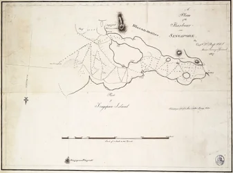 Een plan van de haven bij Singapore door Kapitein D.l. Ross, FRS Marine Surveyor General