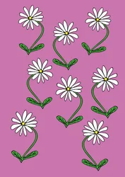 Madeliefjes herhalen roze achtergrond (digitaal)