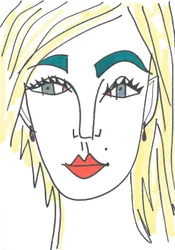 Meisje met blauwe ogen (viltstift op papier)