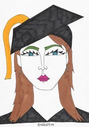 Afstuderen (viltstift op papier)