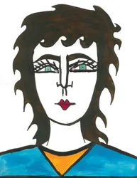 Mullet Hair, 2024 (pen met verf op papier)