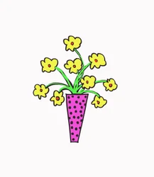 Vaas met bloemen (pen op papier  Photoshop)