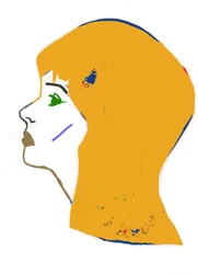 Geel hoofd,2017 (viltstift op papier)