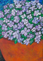 Levendige paarse potbloemen