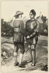 Hopeful en Christian uit De Pelgrimsreis Van Deze Wereld, Naar Die Welke Komt door John Bunyan (1628-1688) illustratie door Thomas Dalziel (1823-1906)