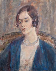 Melancholische vrouw in blauw, ca. 1935 (olieverf op doek)