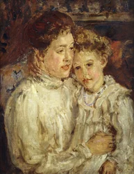 Moeder en kind, ca.1900 (olieverf op doek)