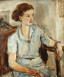 Portret van een zittend meisje, ca. 1925 (olieverf op doek)