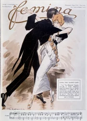 Koppel dat de tango danst - illustratie door Daniel De Losques - in “Femina” van 15/10/1913