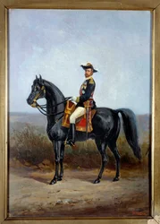 Ruiterportret van generaal Georges Boulanger, politicus. Schilderij door Daniel Alexander Williamson, 19e eeuw. Parijs, Musée Carnavalet