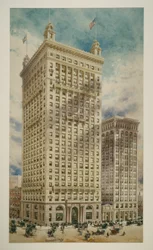 Land Title and Trust Building met toevoeging, Philadelphia, Pennsylvania, perspectiefweergave