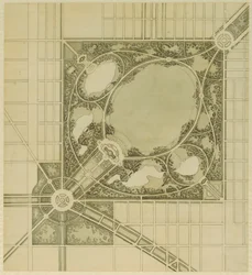 Plan van Chicago, Plaat 62, Plan van een voorgesteld park, 1909