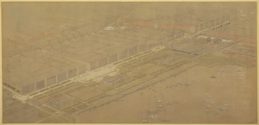 Plaat 114 uit Het Plan van Chicago, 1909: Chicago. Voorgestelde boulevard en parkweg op Michigan