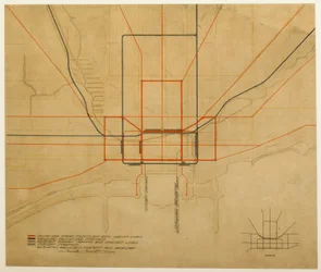 Plaat 75 uit Het Plan van Chicago, 1909: Chicago. Diagram van de stad, met volledig systeem