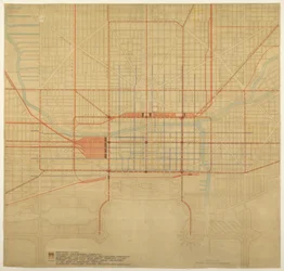 Blad 80 uit Het Plan van Chicago, 1909: Chicago. Diagram van het Stadscentrum, met de Voorgestelde...
