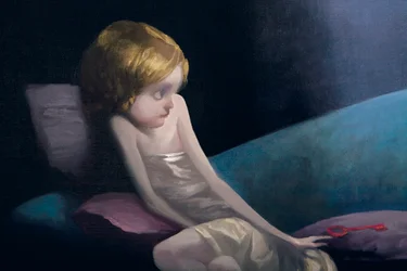 De jonge bruid en de dode vrouwen (detail), uit Blauwbaard door Charles Perrault (1628-1703)