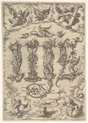 IHS-monogram omringd door zes engelen, ca. 1485-1536