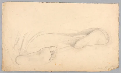 Tekening, onderkant van een paar voeten, 1840