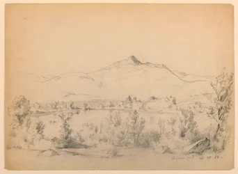 Tekening, Chocorua Pond and Mountain, New Hampshire, 28 september 1854