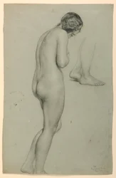 Tekening, vrouwelijk naakt, 1858