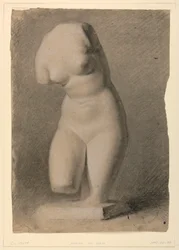 Tekening, Vrouwelijke torso van een plast, 1840