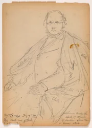 Tekening, James Lenox zittend, 19 februari 1874