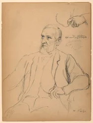Tekening, John Jay Phelps zittend, S, 1863