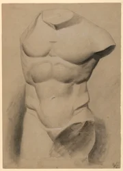 Tekening, Mannelijke torso van een gips, 1840