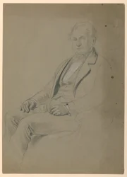 Tekening, Zittende man, 1860