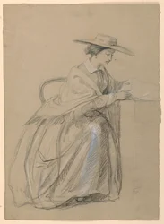 Tekening, Mrs. Sheppard Gandy zittend, 1859