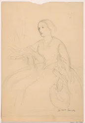 Tekening, Mrs. Sheppard Gandy zittend; Verso: Mrs. Sheppard Gandy zittend, 1859