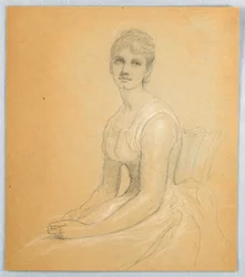 Tekening, Schets voor portret van een vrouw, 1881