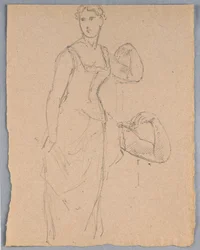 Tekening, Schets voor een portret van Bella Worsham, 1878