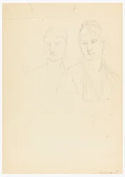 Tekening, Schets voor een portret van Bella Worsham, 1878