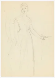 Tekening, Schets voor een portret van Bella Worsham, 1878
