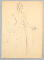 Tekening, Schets voor een portret van Bella Worsham, 1878